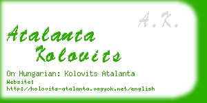 atalanta kolovits business card